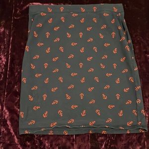 Women’s Medium Black Skirt With Red Anchors